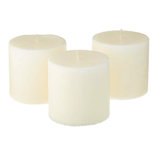 12 Packs: 3 ct. (36 total) Basic Elements™ 3" x 3" Ivory Pillar Candles by Ashland®